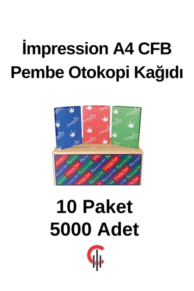 İmpression A4 Cfb Pembe Otokopi Kağıdı 10 Paket 5000 Adet
