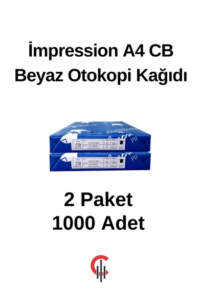 İmpression A4 Cb Beyaz Otokopi Kağıdı 2 Paket 1000 Adet