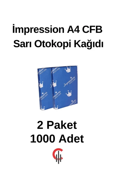 İmpression A4 Cfb Sarı Otokopi Kağıdı 2 Paket 1000 Adet