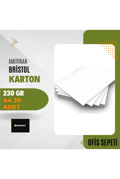 Amerikan Bristol Karton 230 Gr A4 30 Adet - Ofis Sepeti