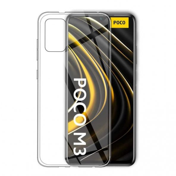 FitCase Xiaomi Poco M3 Kılıf Kamera Korumalı Silikon Şeffaf Arka Kapak - 3