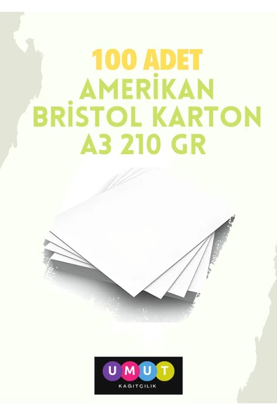 Amerikan Bristol Karton A3 210 Gr - 100 Adet