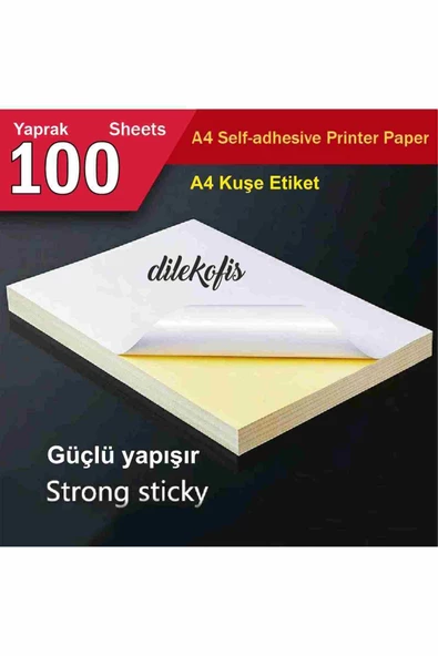 A4 Kuşe Etiket 100 Ad./pk.