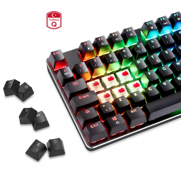 GAMEPOWER OGRE RGB Red Kırmızı Switch Gaming Oyuncu Mekanik Klavye (Yeni Seri) - 3