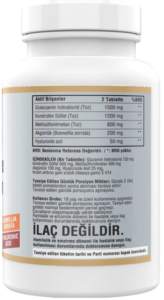 Glucosamine Chondroitin Msm 180 Tablet Boswellia Glukozamin - 2