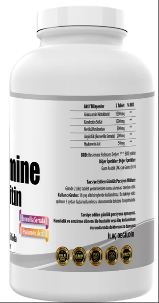 Glucosamine Chondroitin Msm 300 Tablet Boswellia Glukozamin - Resim 2