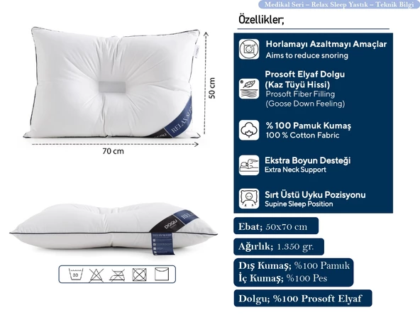 DOQU RELAX SLEEP YASTIK 050X070 - 11