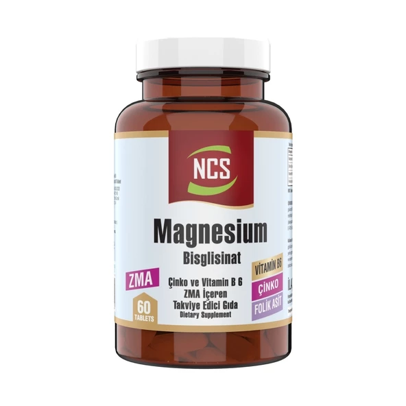 Ncs Zma 60 Tablet Çinko Folic Acid Vitamin B 6 Magnezyum Bisglisinat