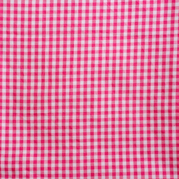 Pötikare Masa Örtüsü Pembe-Beyaz Küçük Kareli 160x160 cm - 2