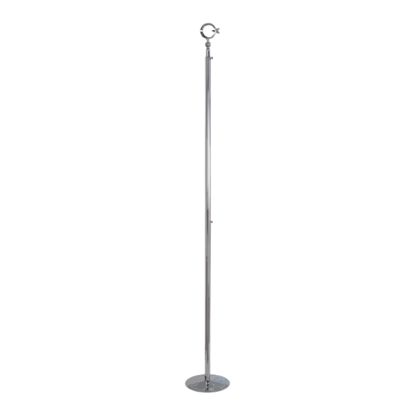 Türk Makam Bayrağı Simli + Telalı + Krom Direk - Resim 4