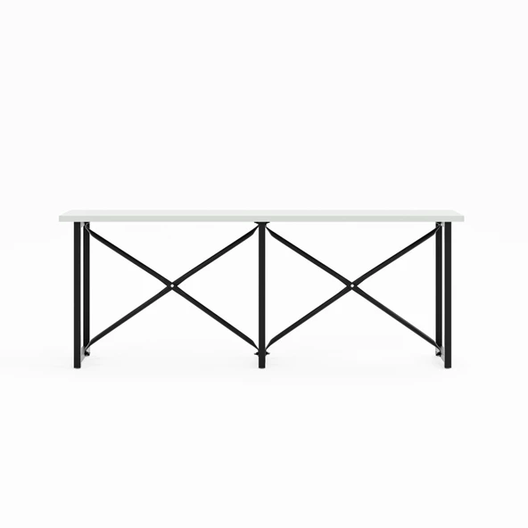 Eportatif Mutfak Bahçe Bank Sandalye Düz Bank Sandalye Bench Beyaz 1542 - 6