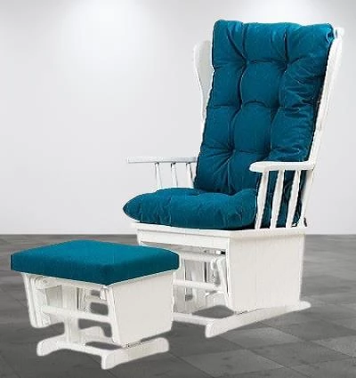 Sandalye Zus301 Model 90477 Mama Puflu Sallanan Ahşap Lake Beyaz Ayak El Yapım - 5