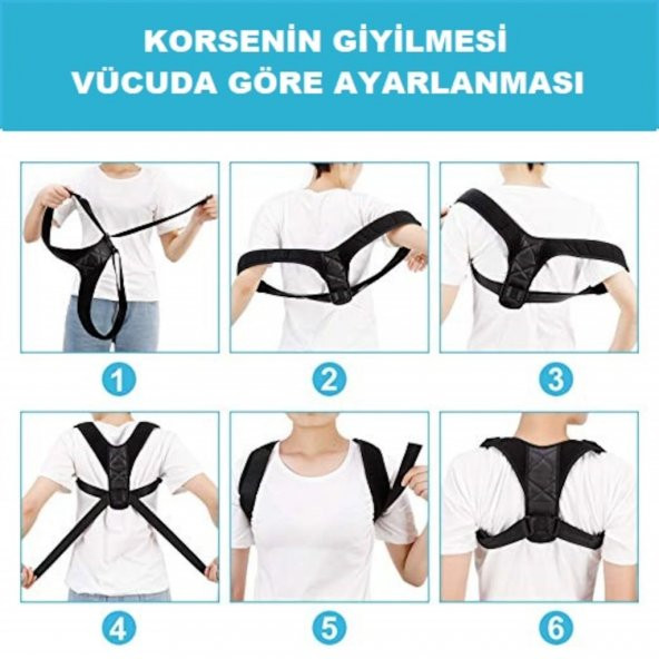 Dik Duruş Korsesi Kadın Erkek İçin Ortopedik Kamburluk Önleyici - Resim 5