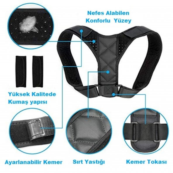 Dik Duruş Korsesi Kadın Erkek İçin Ortopedik Kamburluk Önleyici - Resim 6