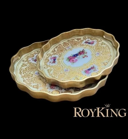 Royking 2 li Oval Tepsi 44x36-38x31 cm FX 081
