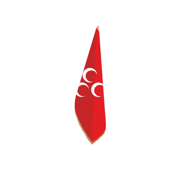 Üç Hilal Kırmızı Makam Bayrağı (Telalı-Simli-Direksiz) 100x150 cm