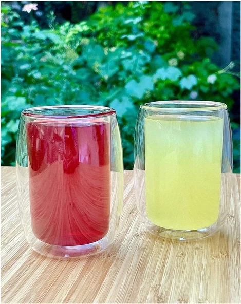 Arow Lüx Borosilikar 2 Li Çidarlı Cam Bardak 120 cc