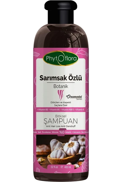 CALRADİA Tuzsuz Yağlı & Dökülen Ve Kepekli Saçlara Özel Sarımsak Özlü Bitkisel Şampuan (400 ml)