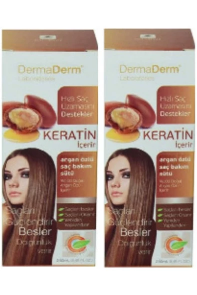 DermaDerm Argan Özlü Saç Bakım Sütü 250 Ml (2 Adet)