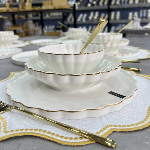 Royking Twist Gold 24 Parça Yemek Takımı HRN 017 - 4