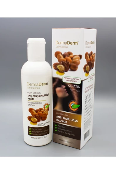 DermaDerm Argan Yağı Özlü Saç Bakım Kremi Keratin Içerir 500 Ml. %100 Orjinal Ürün