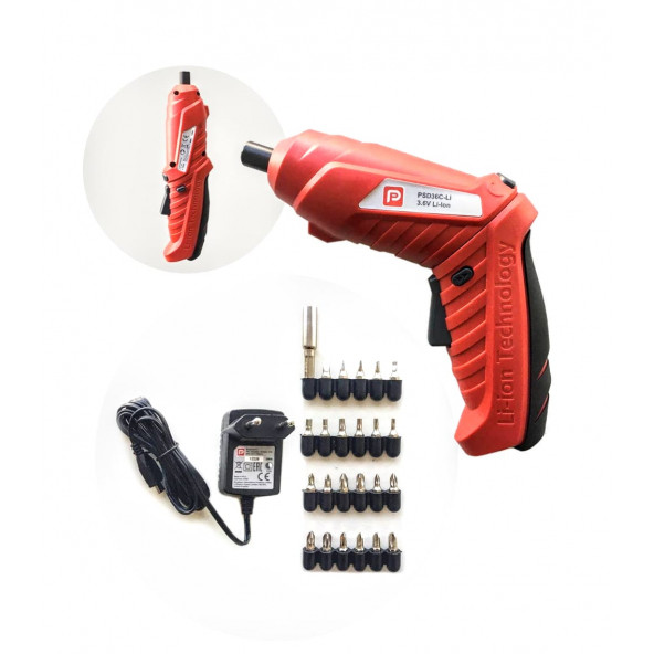 Performance Power Akülü Vidalama 3.6v Li-ion + 24 Parça Aksesuar PSD36C-Lİ0N