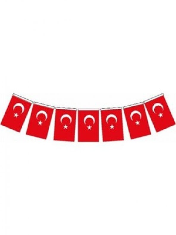 TÜRK BAYRAĞI KAĞIT İPLİ SIRALI  AY YILDIZ 50Lİ 5,50 CM 11CM X 19CM