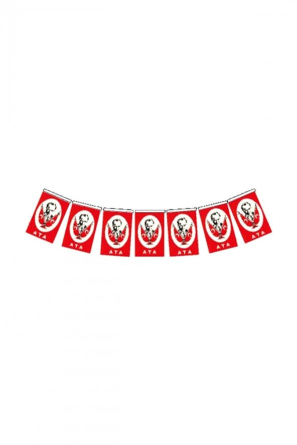 TÜRK BAYRAĞI KAĞIT İPLİ SIRALI ATA 50Lİ 5,50 CM 11CM X 19CM
