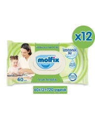 Molfix İzotonik Sulu Mendil Ferah 60 Li X 12 Adet (720 YAPRAK)