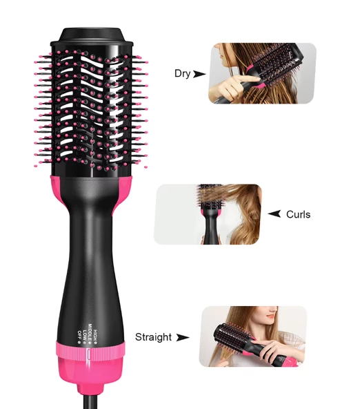 Profosyonel Saç Kurutma Makinesi -3 FONKSİYONLU  Taraklı Saç Düzleştirici - Fön Makinesi 1200W - 4