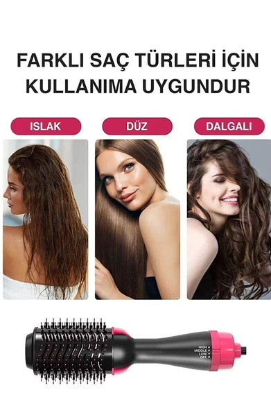 Profosyonel Saç Kurutma Makinesi -3 FONKSİYONLU  Taraklı Saç Düzleştirici - Fön Makinesi 1200W - 2