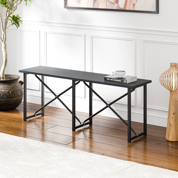 Eportatif Mutfak Bahçe Bank Sandalye Düz Bank Sandalye Bench Füme 1543