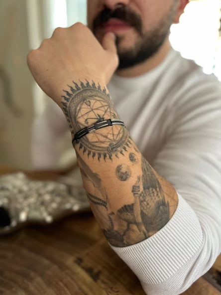 316L İtalyan Kararmaz Çelik Erkek Bileklik ürün görseli 1