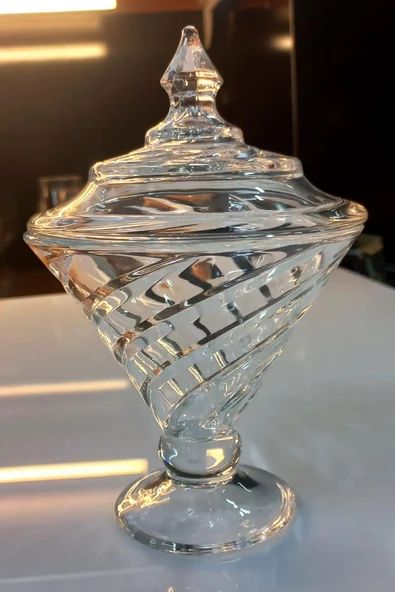 Delı Glassware Ayaklı Cam Şekerlik 20x12 cm  (TG1085-5/L1)