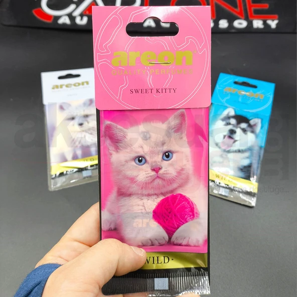 Areon X Model Lastikli Ayna Kokusu 3'lü Set Sibirya Kurdu-Kedi-Kurt - 3