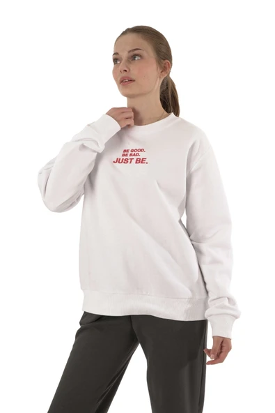 Joggy Kadın Beyaz 0 Yaka Sweatshirt 158 - Resim 2