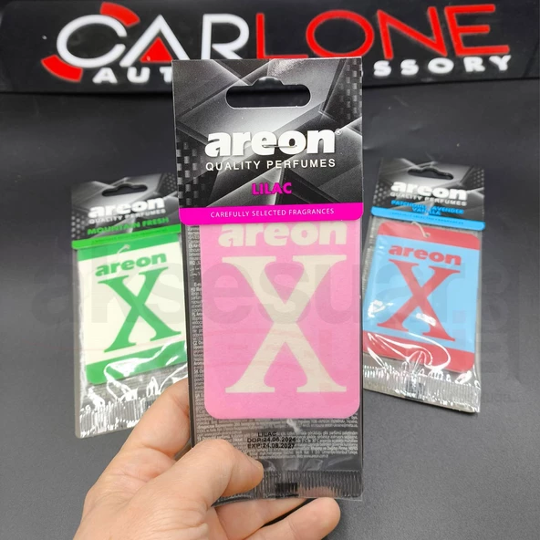 Areon X Model Lastikli Ayna Kokusu 3'lü Set Paçuli-Dağ Havası-Lila - 3