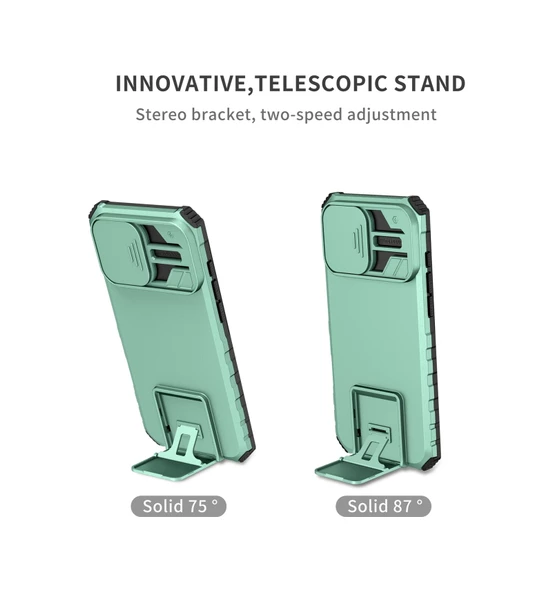 Cbtx iPhone 16 Pro Max Uyumlu Stereoskopik Tutucu Kayar Eksantrik Korumalı Telefon Kılıfı - 3