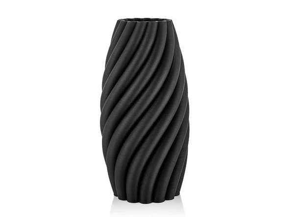LAMEDORE HELICAL SIYAH 3D BUYUK VAZO 21X21X45 CM