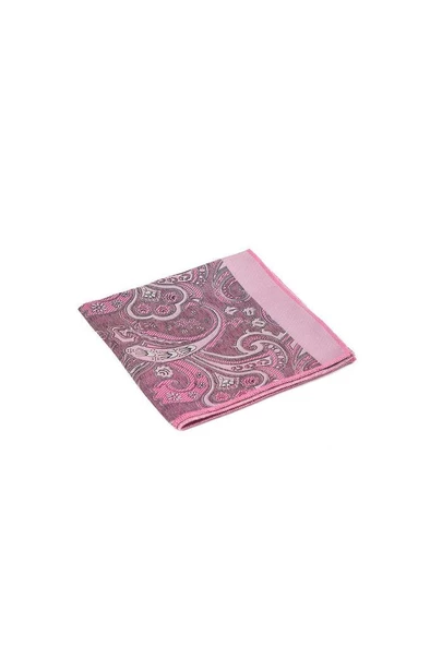 Brianze Pembe Şal Motif Desen Kravat Mendil Set - Resim 3