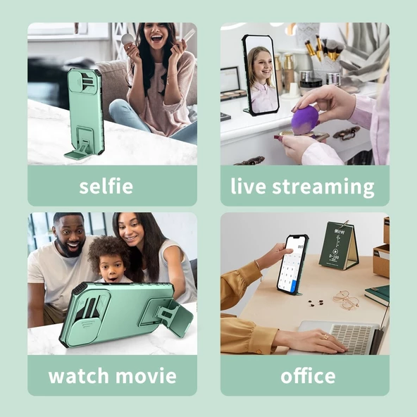 Cbtx iPhone 16 Pro Max Uyumlu Stereoskopik Tutucu Kayar Eksantrik Korumalı Telefon Kılıfı - 8