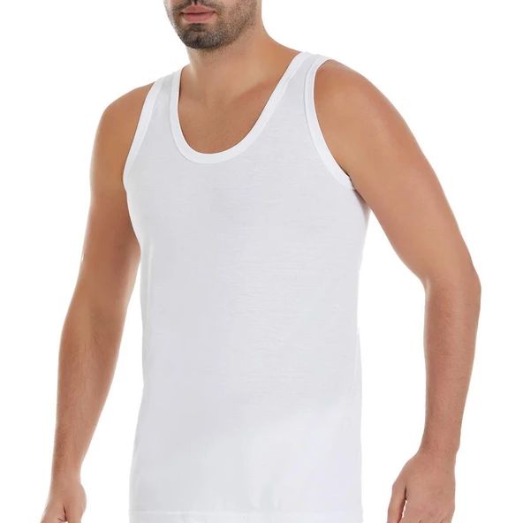 Tekyıldız 6'lı Likralı Modal-Pamuklu Erkek Atlet