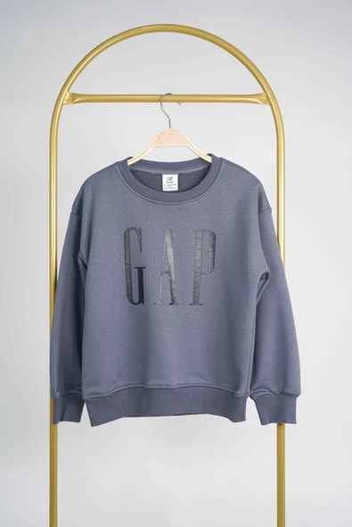 KIZ ERKEK BİSİKLET YAKA GAP BASKILI MANŞETLİ PAMUK SWEAT - 10