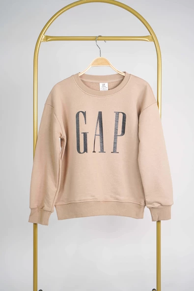 KIZ ERKEK BİSİKLET YAKA GAP BASKILI MANŞETLİ PAMUK SWEAT - 6
