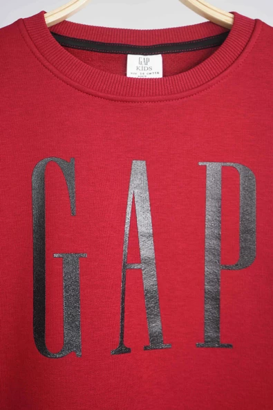 KIZ ERKEK BİSİKLET YAKA GAP BASKILI MANŞETLİ PAMUK SWEAT - 5