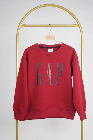 KIZ ERKEK BİSİKLET YAKA GAP BASKILI MANŞETLİ PAMUK SWEAT - 4