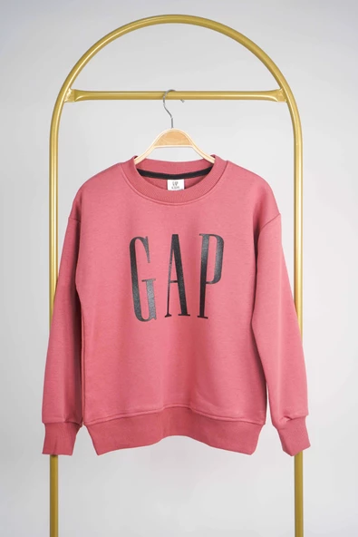 KIZ ERKEK BİSİKLET YAKA GAP BASKILI MANŞETLİ PAMUK SWEAT - 8