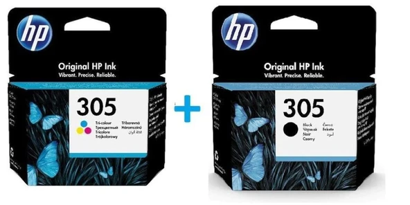 HP 305 Renkli ve Siyah 2'li Set Kartuş ürün görseli 1