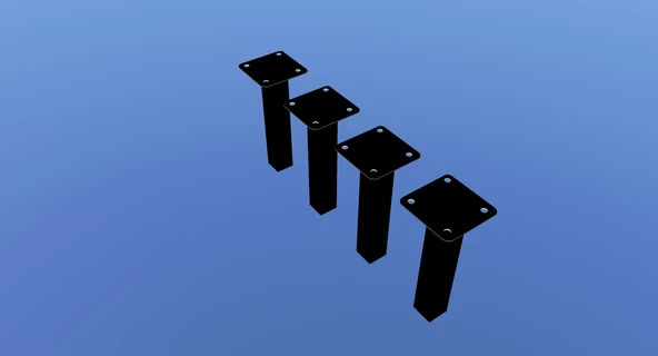 Teknor Stronger Siyah Metal Mobilya Ayağı 4 Adet - 2