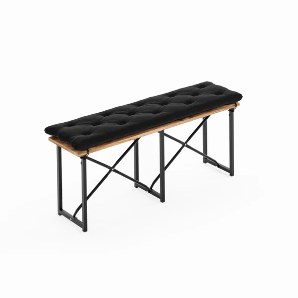 Eportatif Mutfak Bahçe Minderli Bank Sandalye Düz Bank Sandalye Bench Çam 1544 - 5